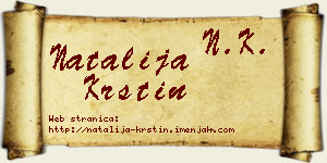 Natalija Krstin vizit kartica